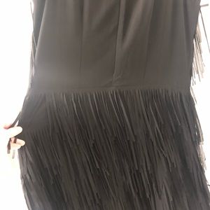 Black short fringe dress